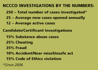 NCCCO investigations by the numbers 02-18