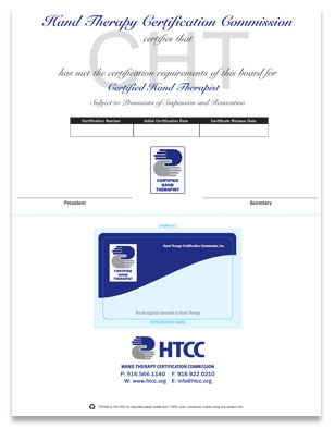 Small CHT Replacement Certificate and ID Card